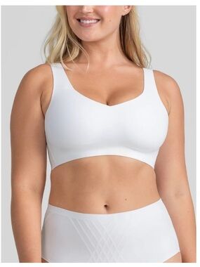 Honeylove LiftWear V-Neck Padded Wireless Bra Comfort White 3X